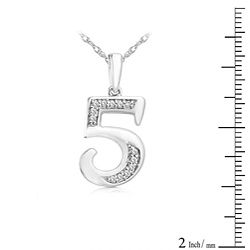 14k Gold 1/10ct TDW Diamond Number Necklace