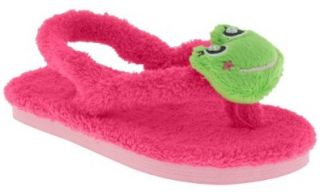Backstrap And Fancy Froggy Pom Toddler Girls Flip Flop Pink 4/5 Shoes
