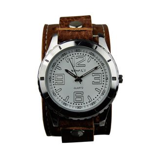 Nemesis Mens Sporty Racing Leather Strap Watch