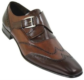 Italian Calfskin Wingtip Loafer Shoes With Monkstrap 15121 Shoes