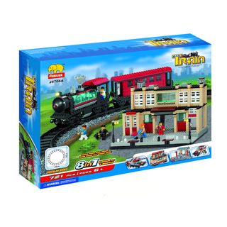 Fun Blocks Train Station 8 in 1 Brick Set