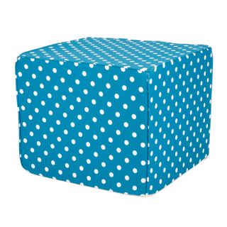 Brooklyn 22 inch Square Turquoise Polka Dot Indoor/Outdoor Ottoman