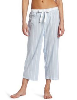 Nautica Sleepwear Womens Woven Hay Stripe Capri Pyjama
