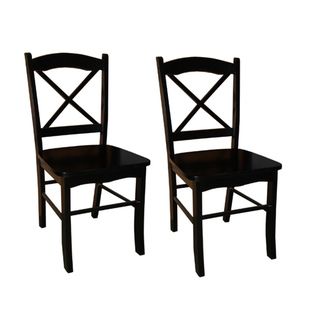 Country Cottage Black Dining Chairs (Set of 2)