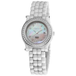 Akribos XXIV Womens Diamond Ceramic Bracelet Watch
