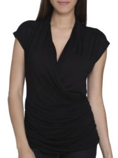 Arden B. Womens Crepe Knit Surplice Top Clothing