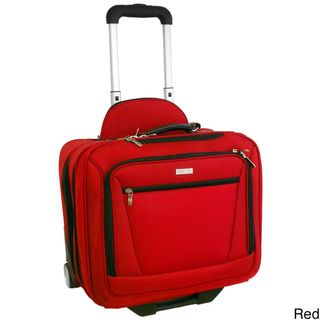 H2T Executive Red 14 inch Rolling Laptop Case Upright