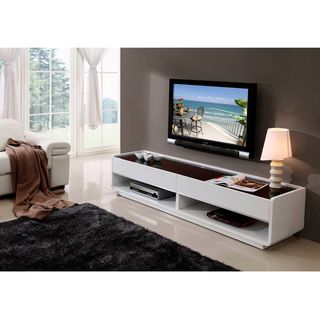 Modena White/ Black Two drawer TV Stand