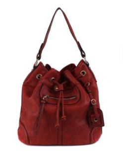 Scarleton Large Drawstring Handbag H107810   Red Clothing