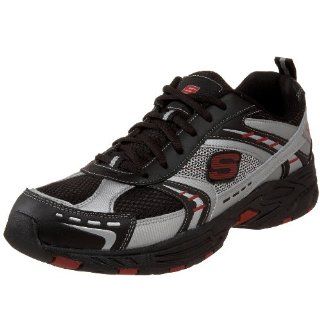 Skechers Mens Rotation Stingray Lace Up,Silver/Black,7.5 M US Shoes