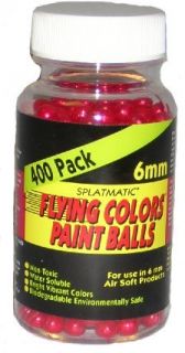 Splatmatic Flying Colors 400ct Airsoft Paintballs   6mm