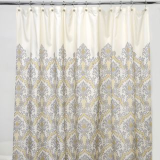 Waverly Bedazzled Grey damask 100 percent Polyester Shower Curtain