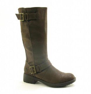 , with double buckle detail and an inside zip .Colour Brown Shoes