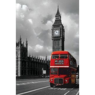 Poster bus rouge à Londres (3D 46.8 x 67cm)   Achat / Vente TABLEAU