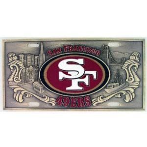 49ers   License Plate Brass