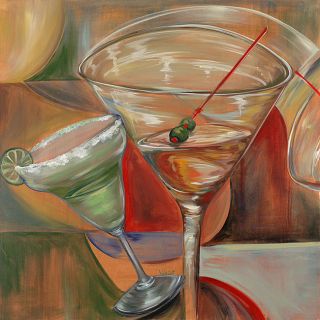 Frank Walcott Salty Martini Large Canvas Art (36 x 36)