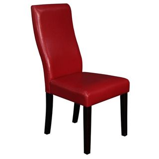 Livorna Faux Leather Red Curved back Dining Chairs (Set of 2