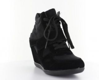 Toe Front Lace Hidden Wedge Sneaker with Cheetah Print Lining: Shoes