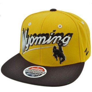 NCAA Wyoming Cowboys Flat Bill Zephyr Logo Snapback Hat