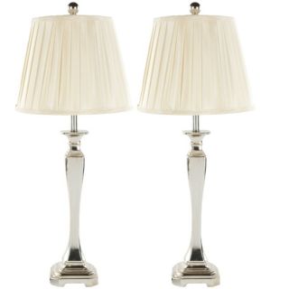 Indoor Chatham Champagne Silk 1 light Table Lamps (Set of 2