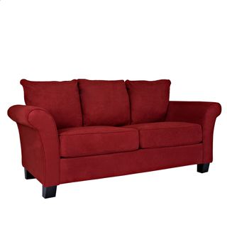 Portfolio Provant Flared Arm Crimson Red Microfiber Sofa