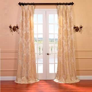 Magdelena Champagne Faux Silk Jacquard French Pleated Curtains