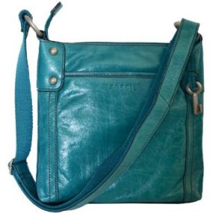 Glazed Leather Crossbody Handbag Purse ~ Aqua Blue In Color Shoes