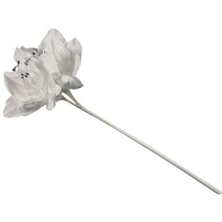 Tige dAmarillys blanche effet velours   Fleur en plastique de 58 cm