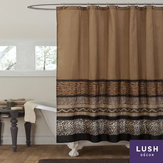Lush Decor Tribal Dance Brown Shower Curtain