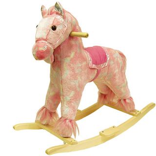 Happy Trails Pink Plush Rocking Pony with Sound