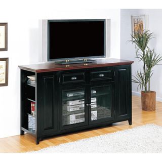 Black/Cherry 62 inch Bookcase TV Stand & Media Console