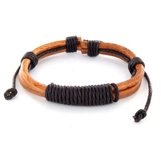 Brown Leather Shocker Tie Knot Bracelet