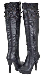 Cleopatra Encore Black Women Over The Knee Boots Shoes