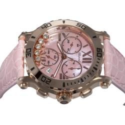Chopard Womens Happy Sport Rose Gold Diamond Chronograph Watch
