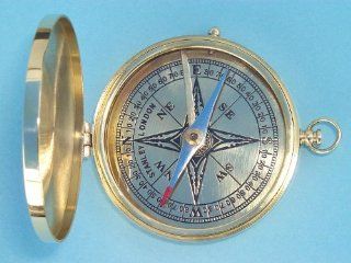 Polished Large Brass Pocket Compass: Sports & Outdoors