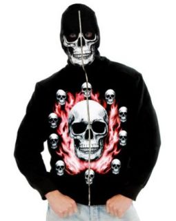 Skulls Full Zip Hoodie Costume for Men: Clothing