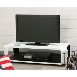 CROSS Table basse/Meuble TV 110x59cm noir et blanc   Achat / Vente