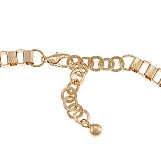 Nexte Jewelry Goldtone Brown Ribbon Fashion Bib Necklace
