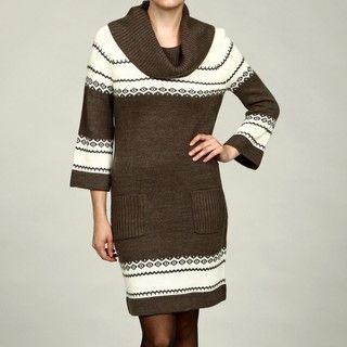 London Times Womens Cowl Neck Sweater Dress FINAL SALE