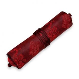 Jewelry Cylinder Roll (Large)   Silk Jacquard (Chili Red