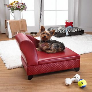 Enchanted Home Pet Red Pet Sofa Bed with Hidden Storage