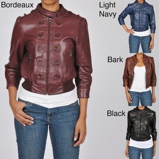 Knoles & Carter Womens Marching Bomber Leather Jacket