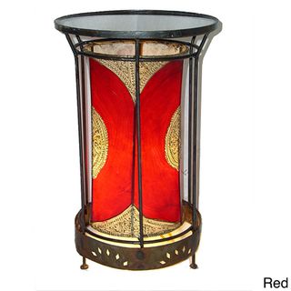 Exotic Leather 2 in 1 End Table/Lamp (Morocco)