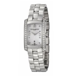 Baume & Mercier Womens Hampton Milleis Steel Quartz Diamond Watch