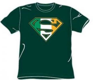 Superman T shirt   Irish Shield Dark Green Adult Tee Shirt