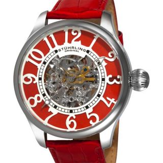 Stuhrling Original Womens Calypso Red Oversized Automatic Watch