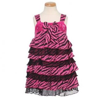 Lipstik Toddler Girls Pink Zebra Print Ruffle Dress 4T: Me