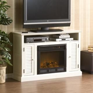 Herschel White Media Console Fireplace