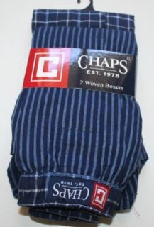 Chaps Mens Woven Boxer   2 Pair   Size Large   Navy