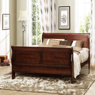 Canterbury Cherry Finish Full size Sleigh Bed